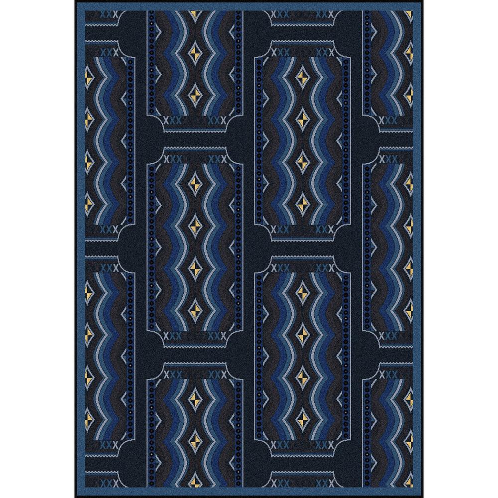 Joy Carpet Deco Ticket Blue 5'4" x 7'8". Picture 1