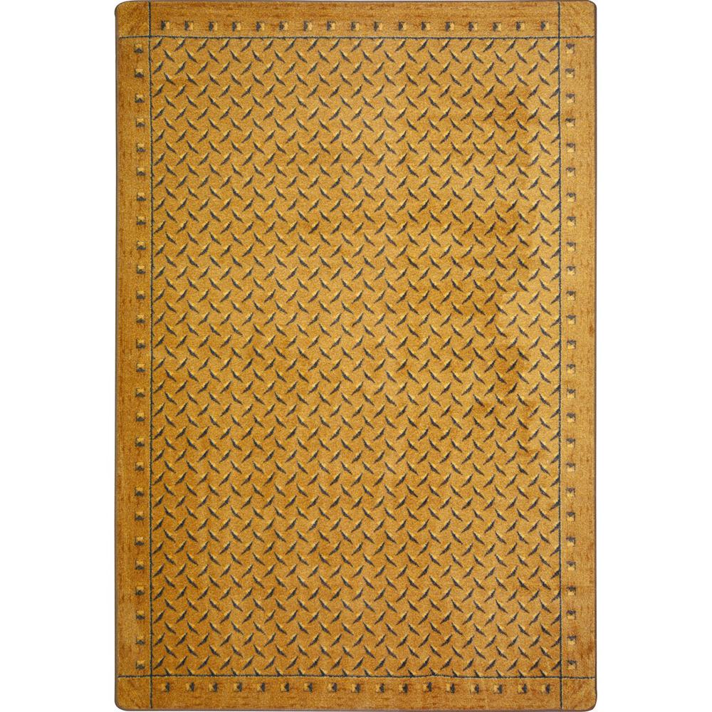 Joy Carpet Diamond Plate Gold  5'4" x 7'8". Picture 1