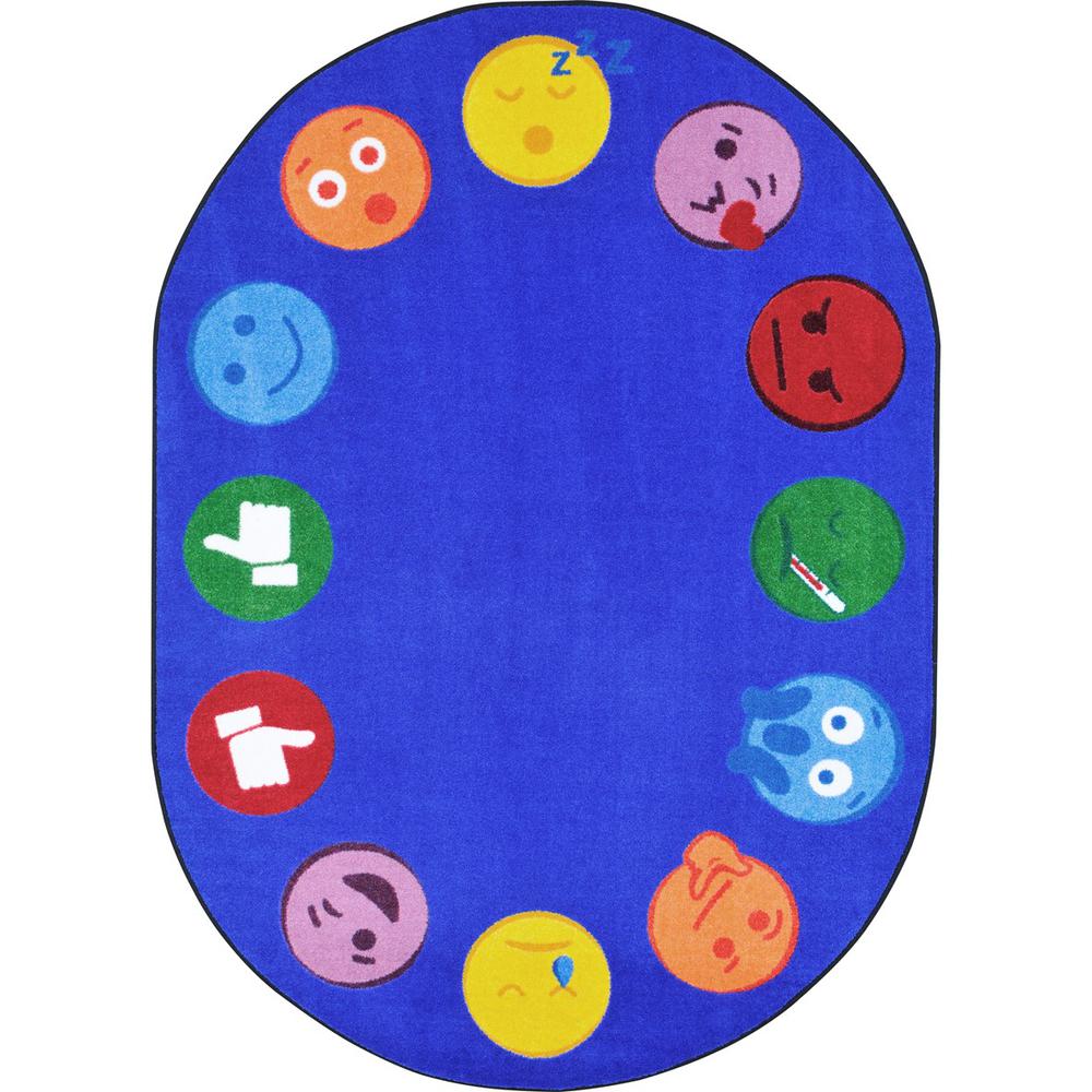 Joy Carpet Emoji Edge Multi 7'8" x 10'9" Oval. Picture 1