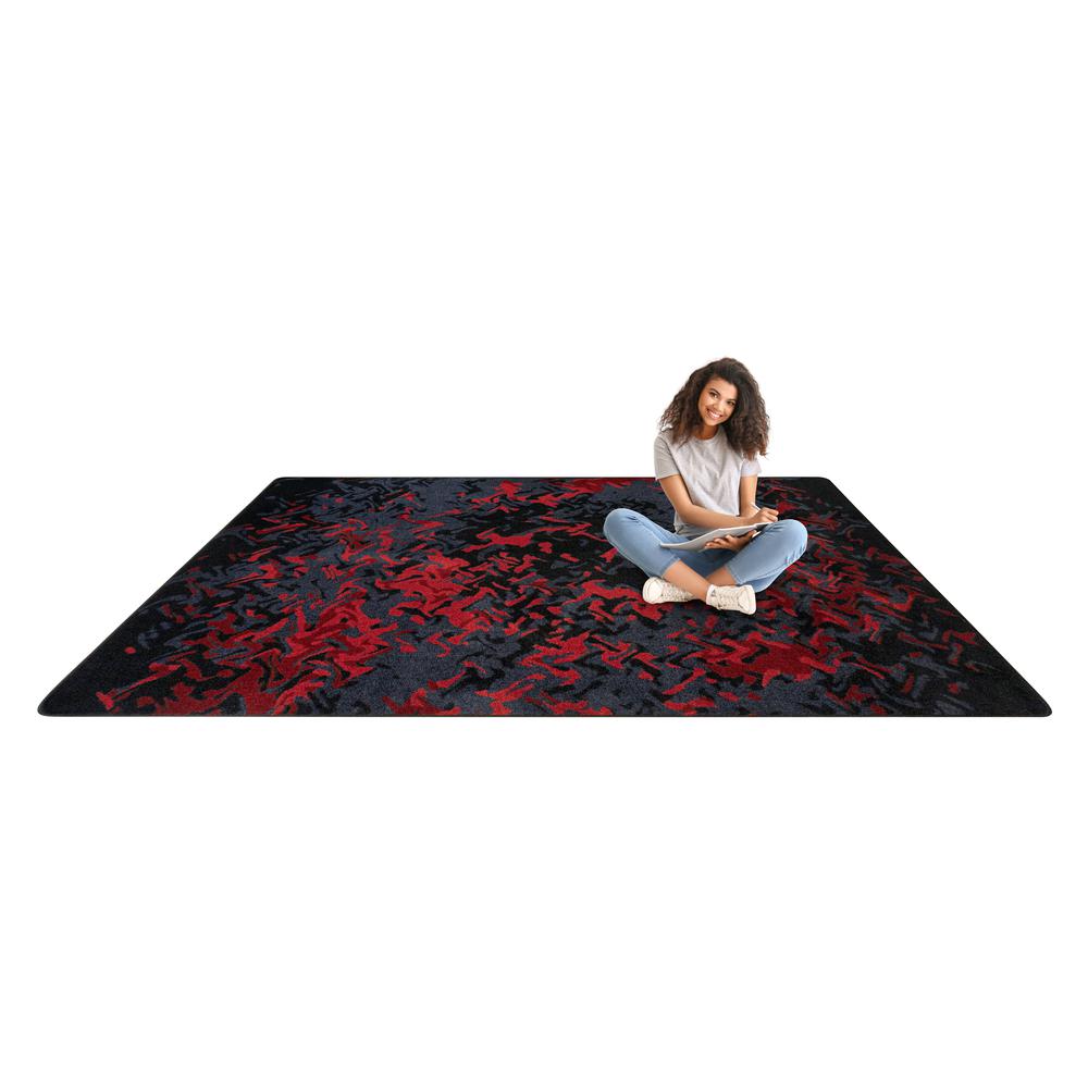 Eruption 5'4" x 7'8" area rug in color Ruby. Picture 3