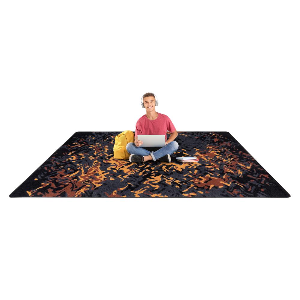 Eruption 5'4" x 7'8" area rug in color Tangerine. Picture 2