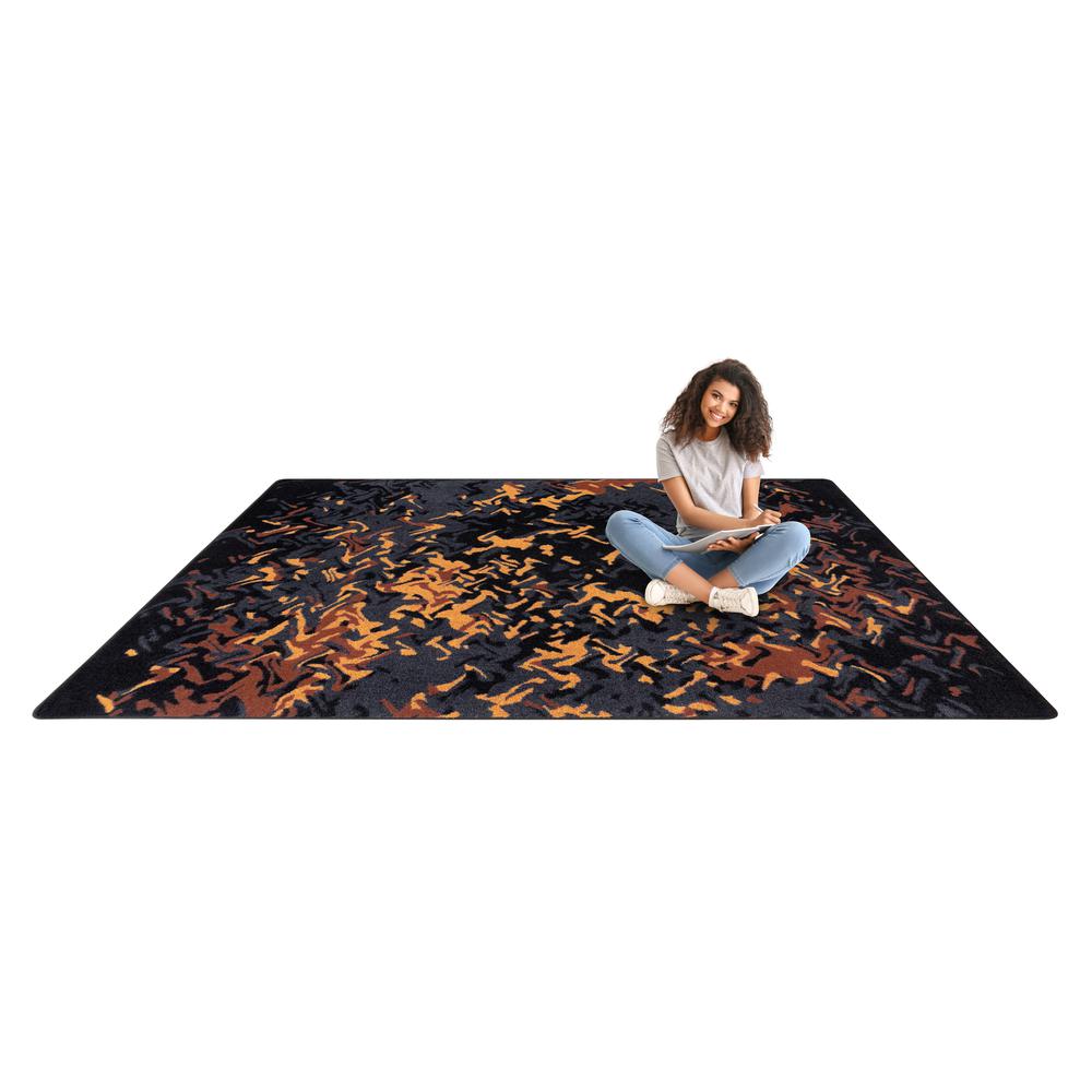 Eruption 5'4" x 7'8" area rug in color Tangerine. Picture 3
