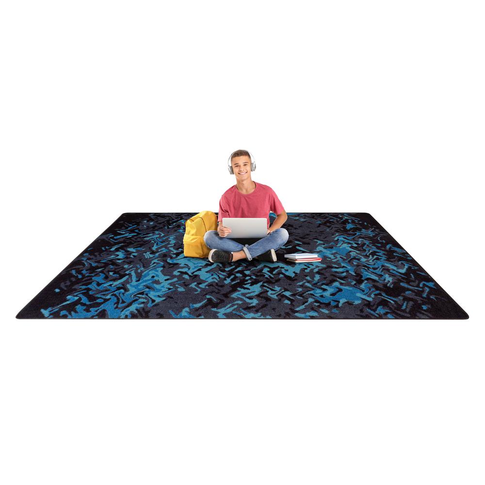 Eruption 5'4" x 7'8" area rug in color Teal. Picture 2