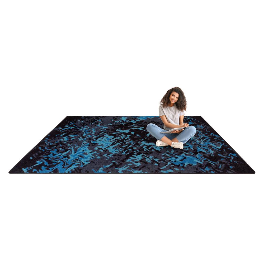 Eruption 5'4" x 7'8" area rug in color Teal. Picture 3