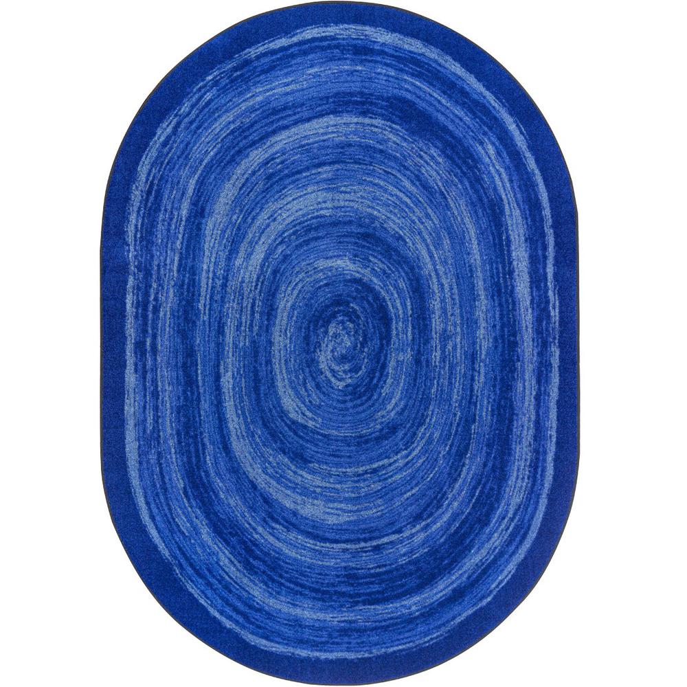 Feeling Fun 7'8" x 10'9" Oval area rug in color Blue. Picture 1