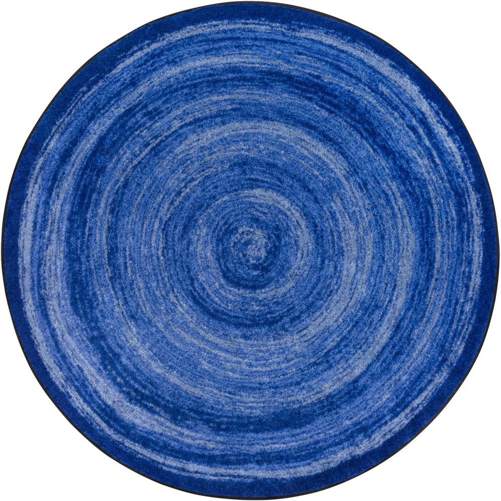 Feeling Fun 7'7" Round area rug in color Blue. Picture 1