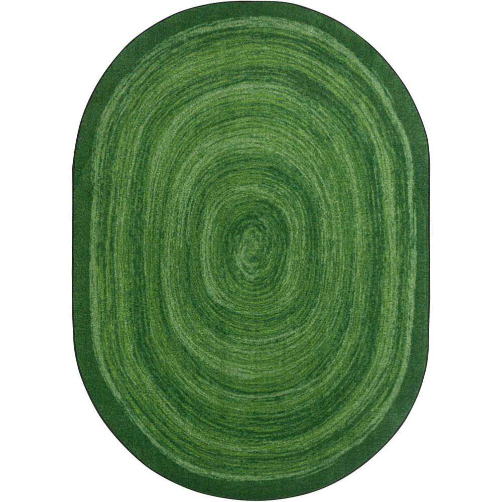 Feeling Fun 7'8" x 10'9" Oval area rug in color Green. Picture 1