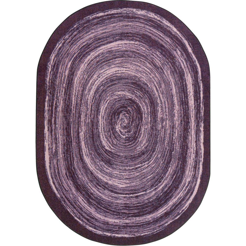 Feeling Fun 7'8" x 10'9" Oval area rug in color Purple. Picture 1
