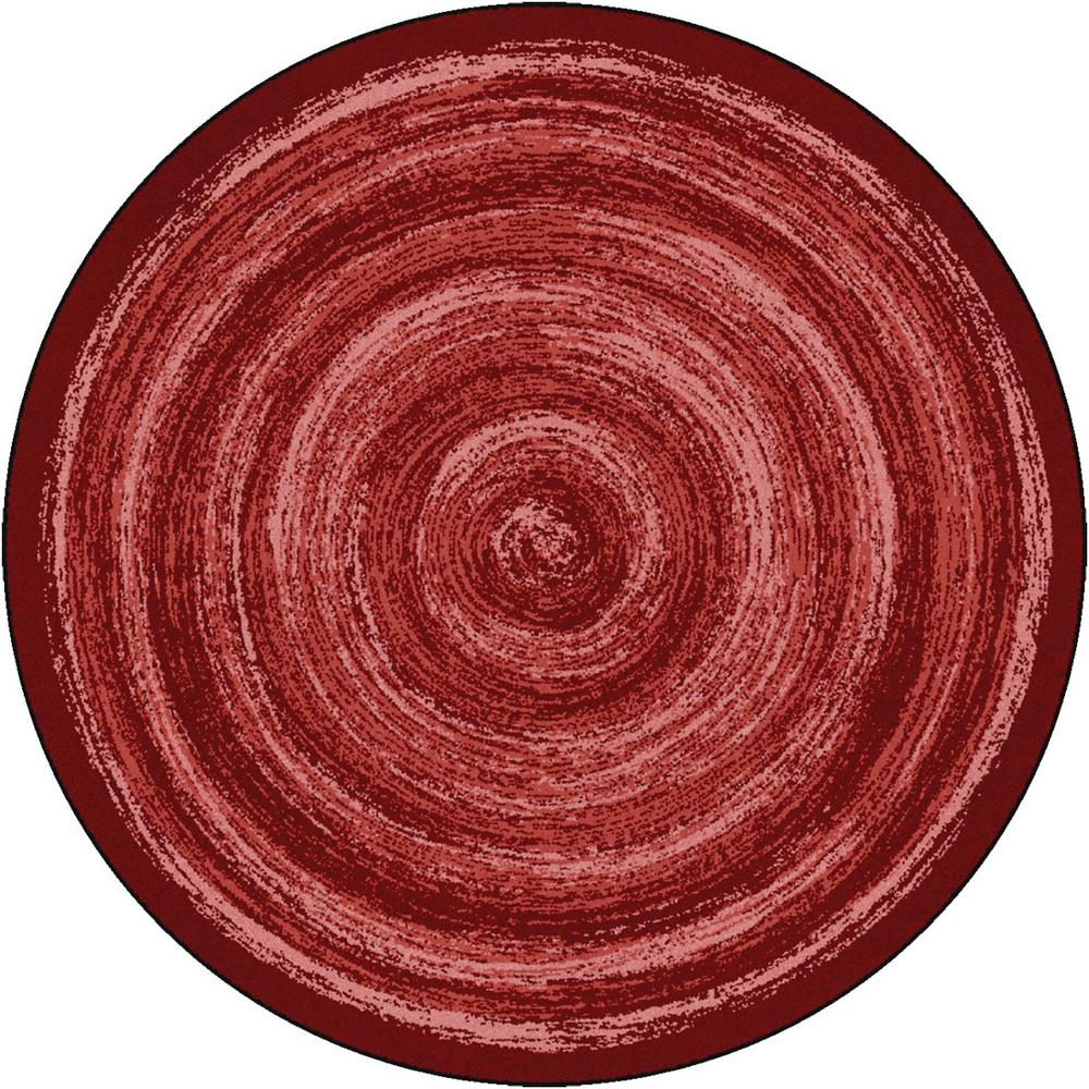 Feeling Fun 7'7" Round area rug in color Red. Picture 1