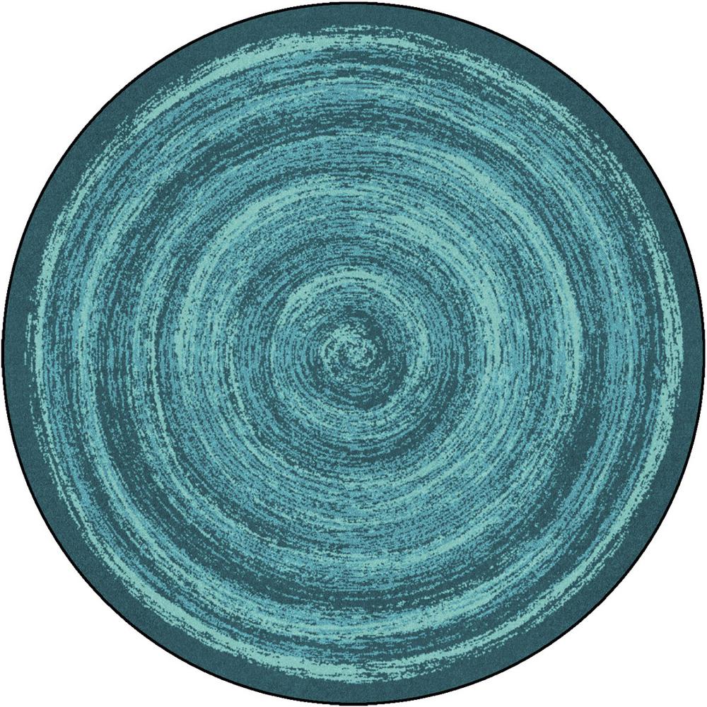 Feeling Fun 7'7" Round area rug in color Teal. Picture 1