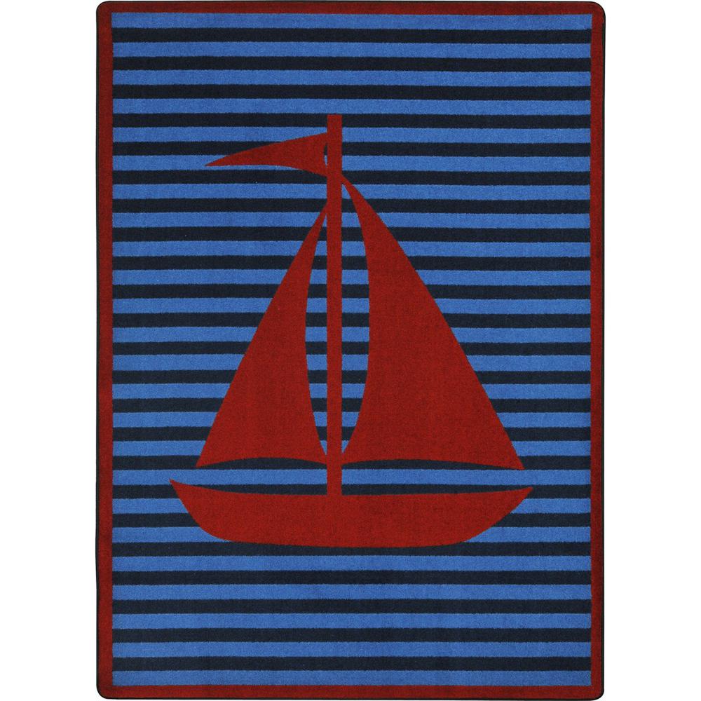 Joy Carpet Following Seas™ Red 5'4" x 7'8". Picture 1