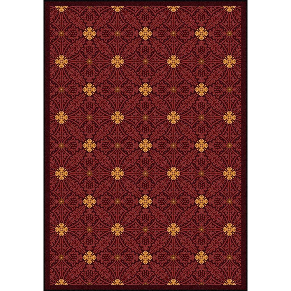 Joy Carpet Fort Wood Burgundy 5'4" x 7'8". Picture 1