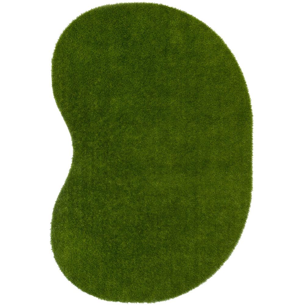 GreenSpace 6' x 9' Jellybean area rug in color Green. Picture 1