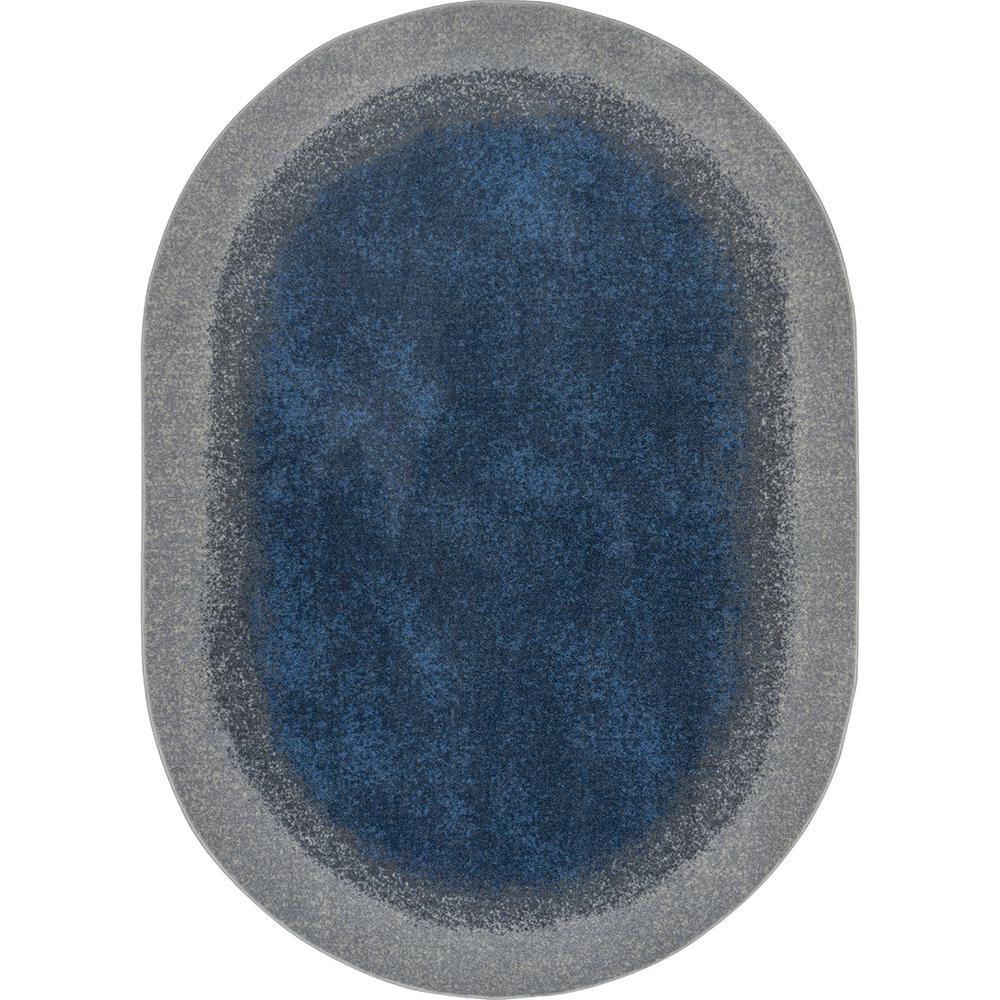 Grounded 7'8" x 10'9" Oval area rug in color Marine. Picture 1
