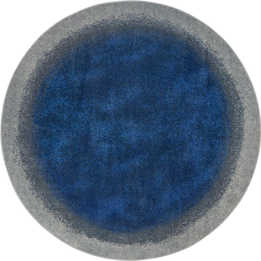 Grounded 5'4" Round area rug in color Marine. Picture 1