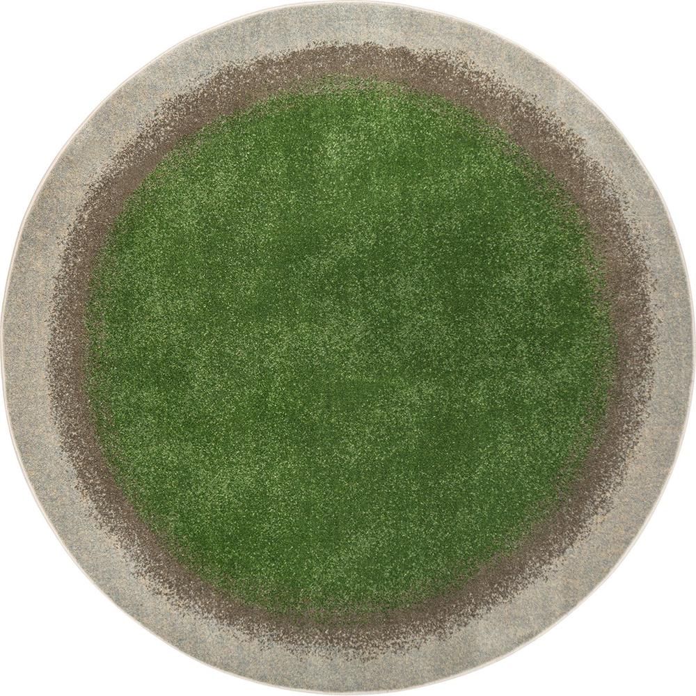 Grounded 5'4" Round area rug in color Meadow. Picture 1