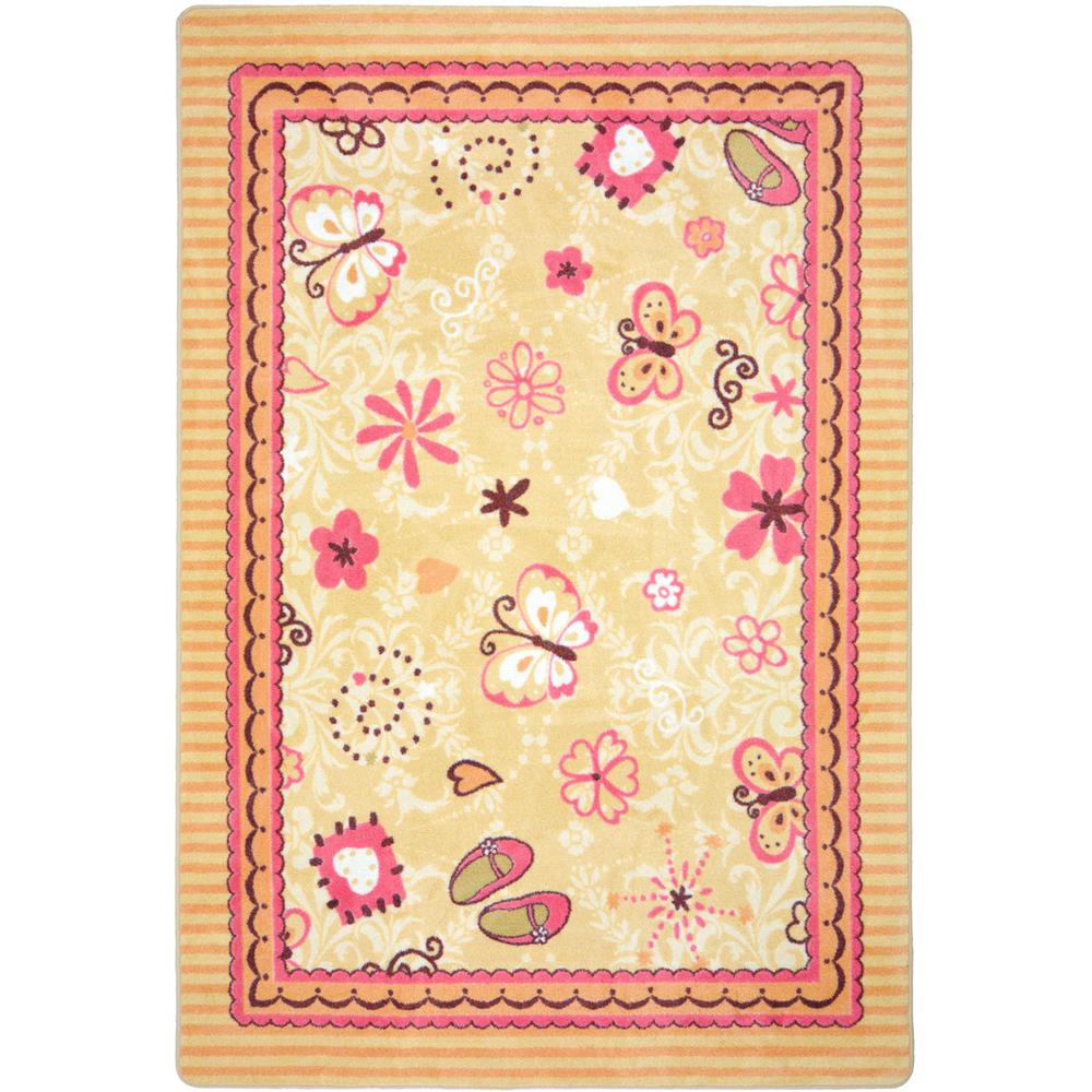 Joy Carpet Hearts & Flowers Multi 5'4" x 7'8". Picture 1