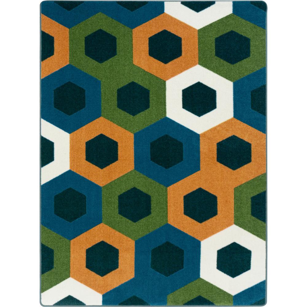Hexed 5'4" x 7'8" area rug in color Citrus. Picture 1