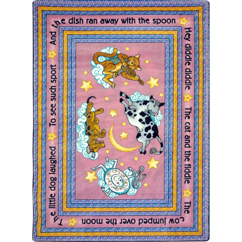 Joy Carpet Hey Diddle Diddle Pink 5'4" x 7'8". Picture 1