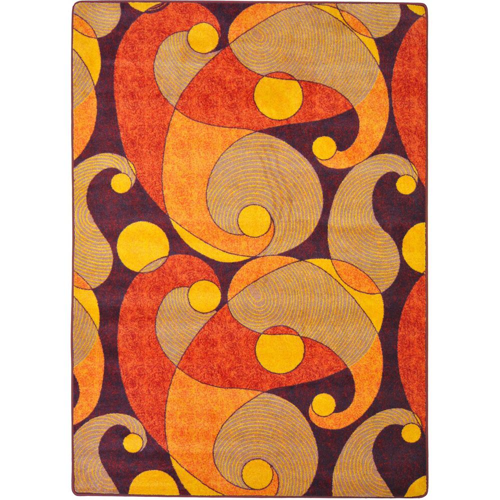 Joy Carpet Jazzy Orange/Purple 5'4" x 7'8". The main picture.