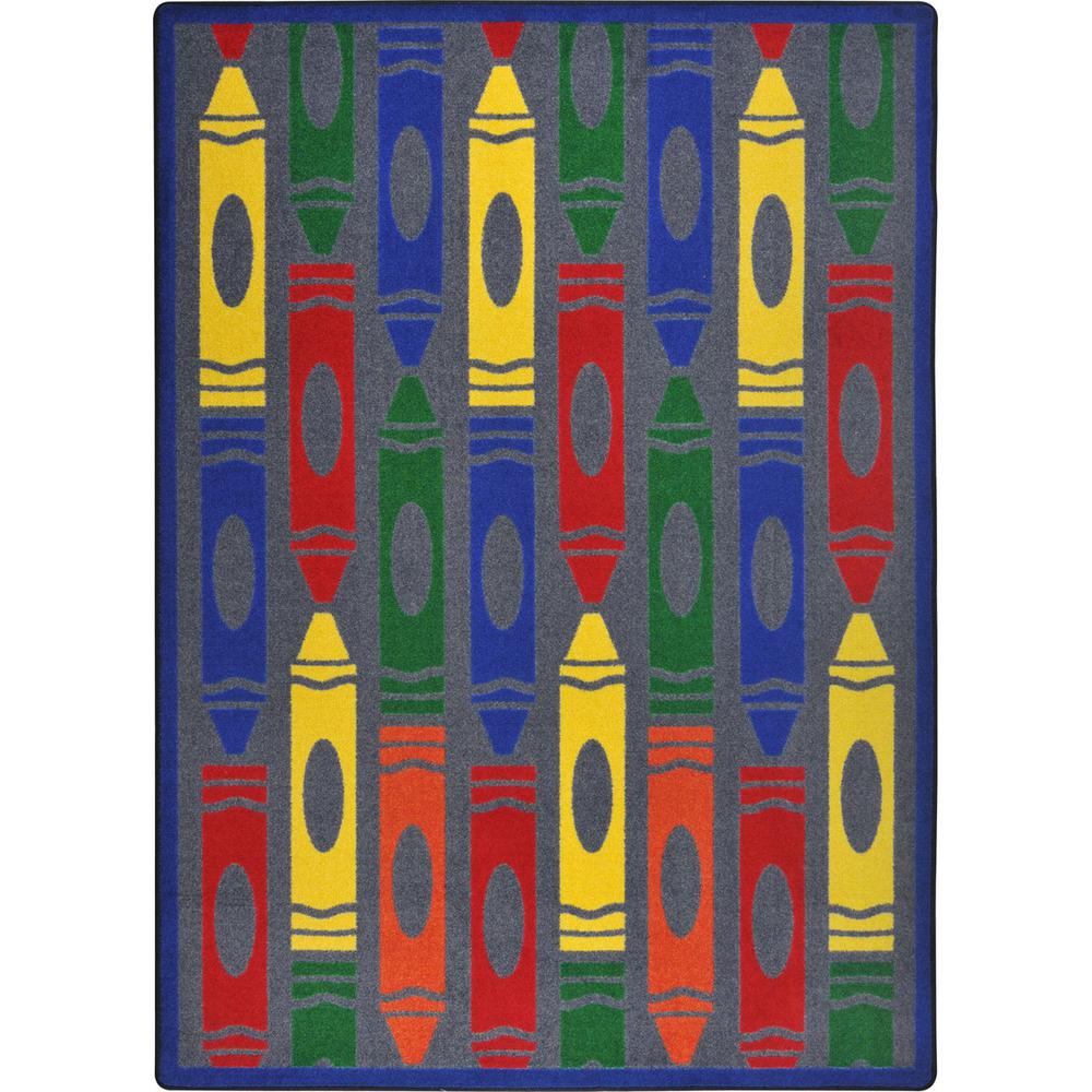 Joy Carpet Jumbo Crayons Rainbow 5'4" x 7'8". Picture 1