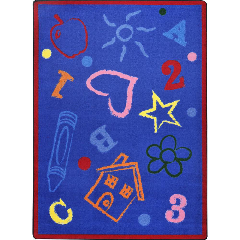 Joy Carpet Kid'S Art Rainbow 5'4" x 7'8". Picture 1