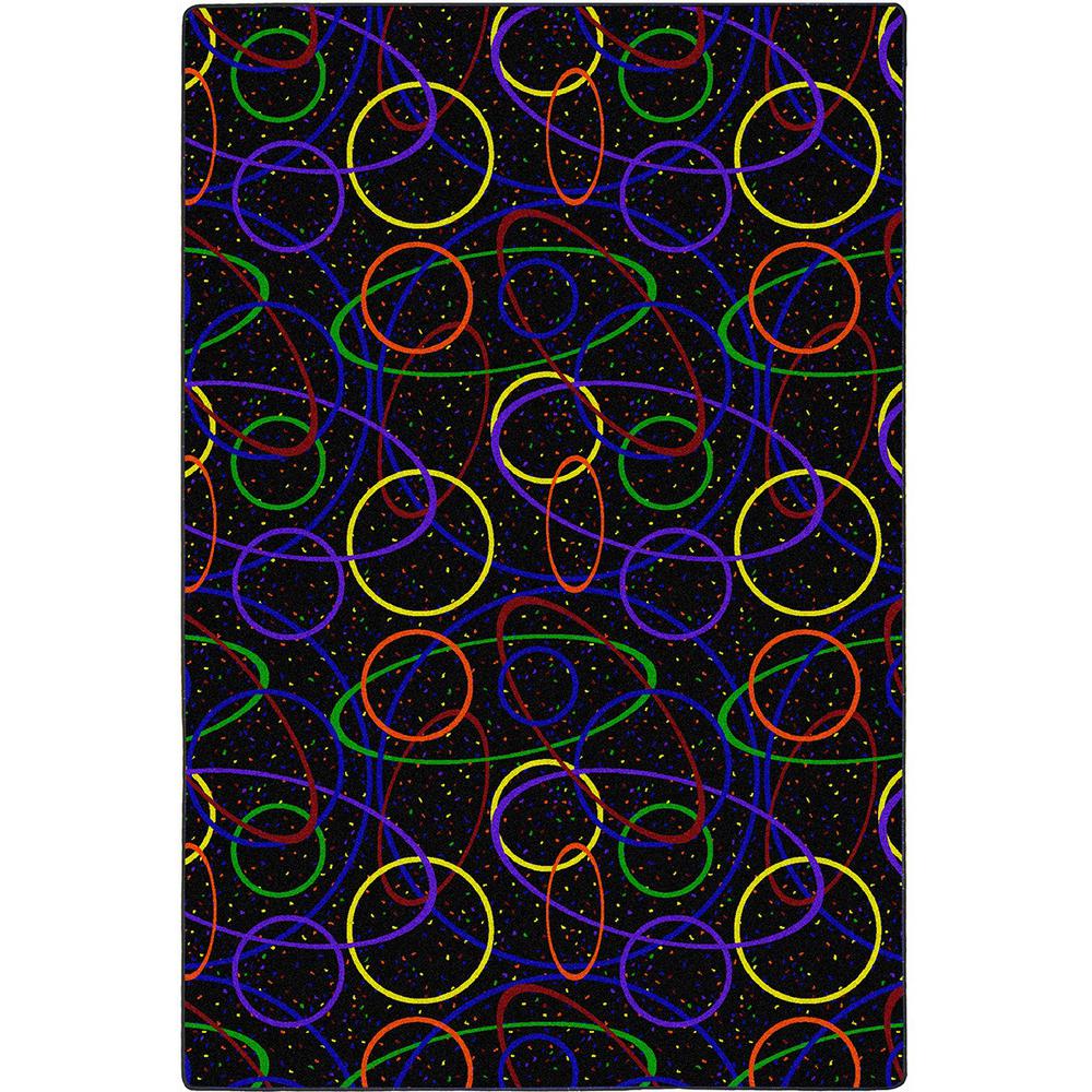 Looped 6' x 6' area rug in color Fluorescent. Picture 1
