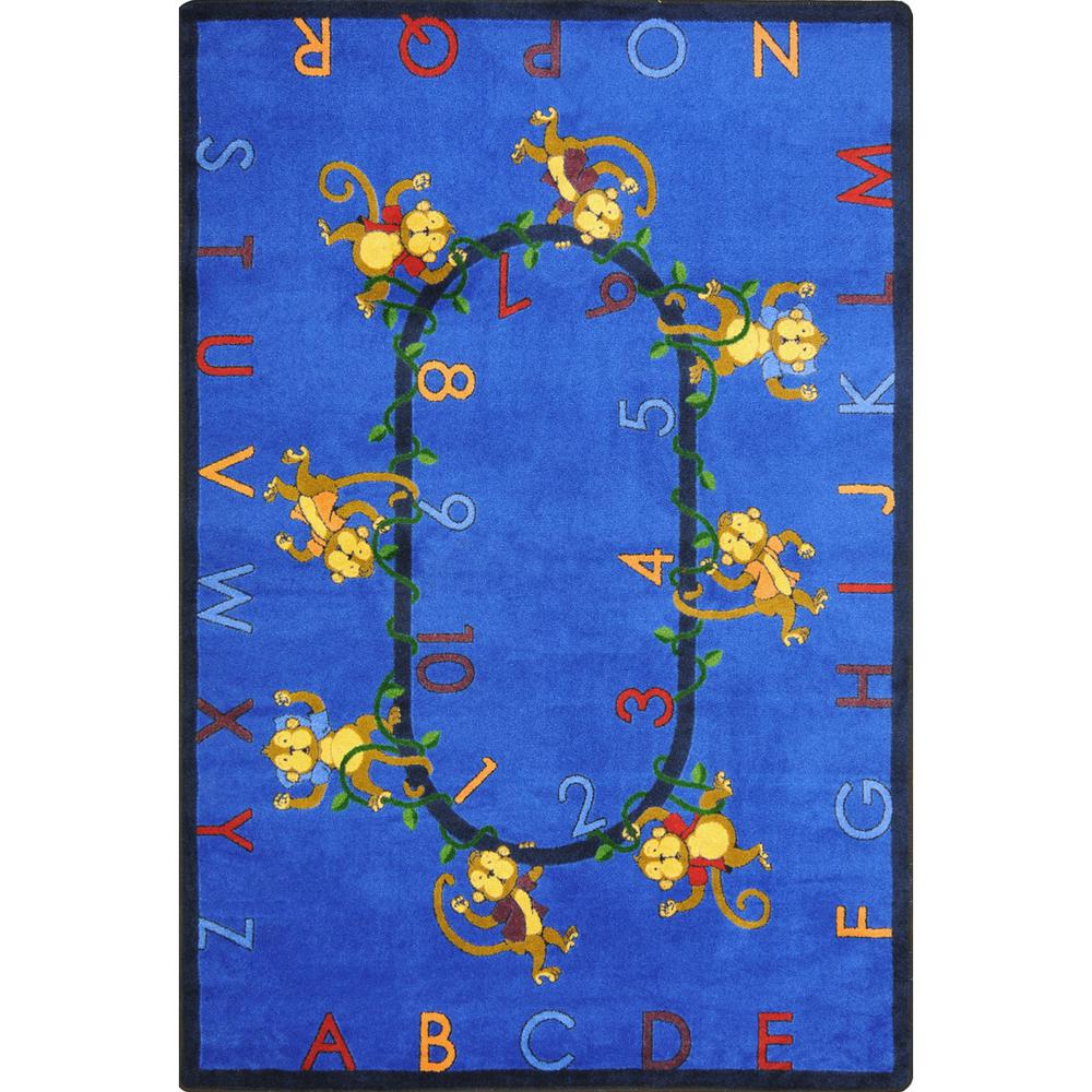 Joy Carpet Monkey Business Blue 7'8" x 10'9". Picture 1