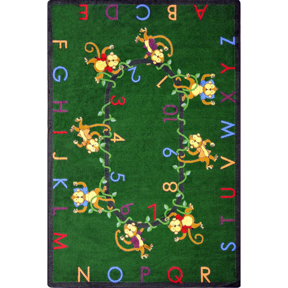 Joy Carpet Monkey Business Green 7'8" x 10'9". Picture 1