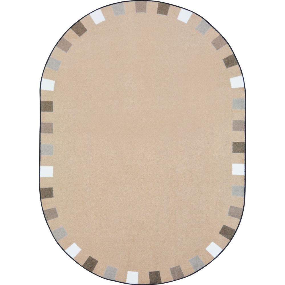 Joy Carpet On The Border Neutrals 7'8" x 10'9" Oval. Picture 1