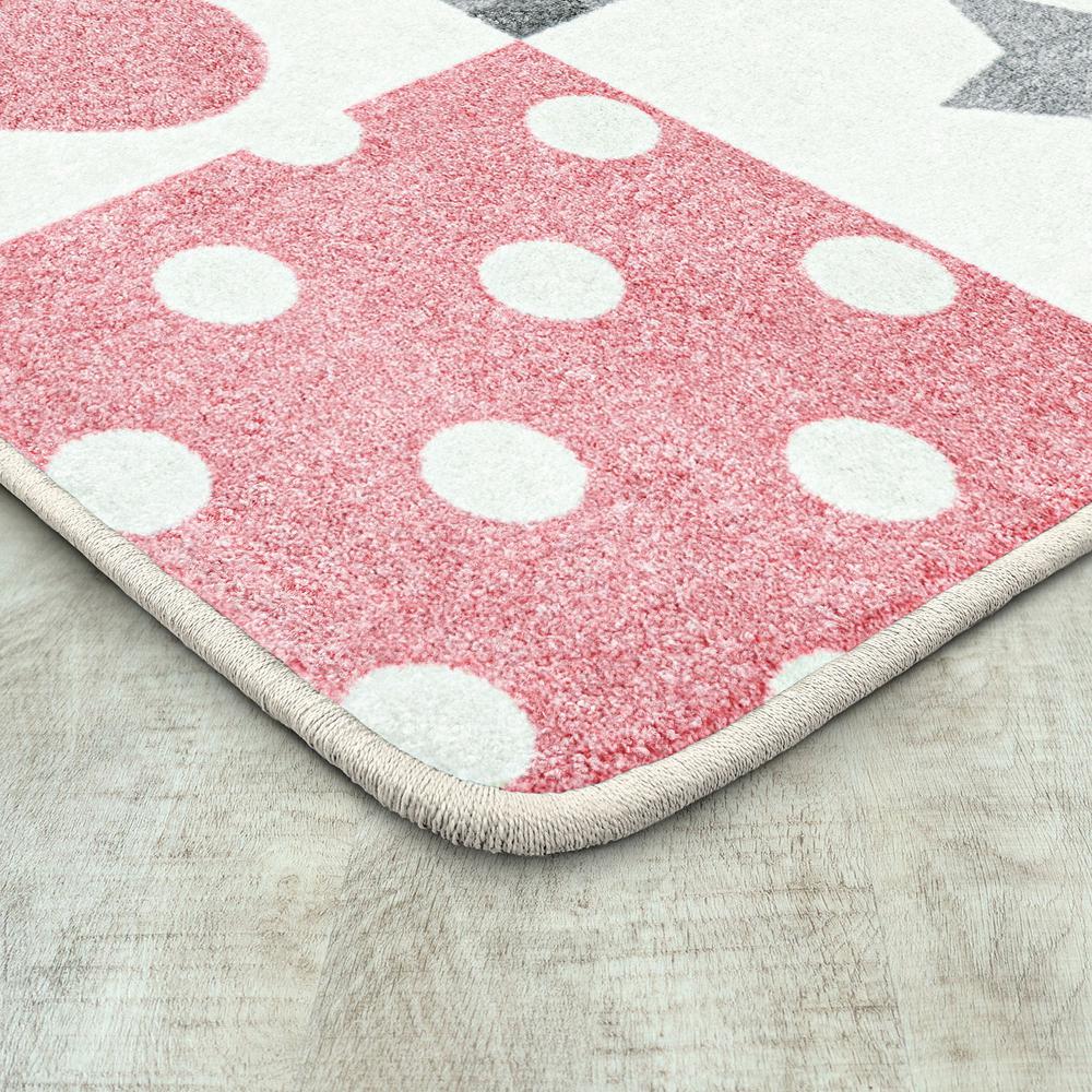 Patchwork Girl 5'4" x 7'8" area rug in color Blush. Picture 2