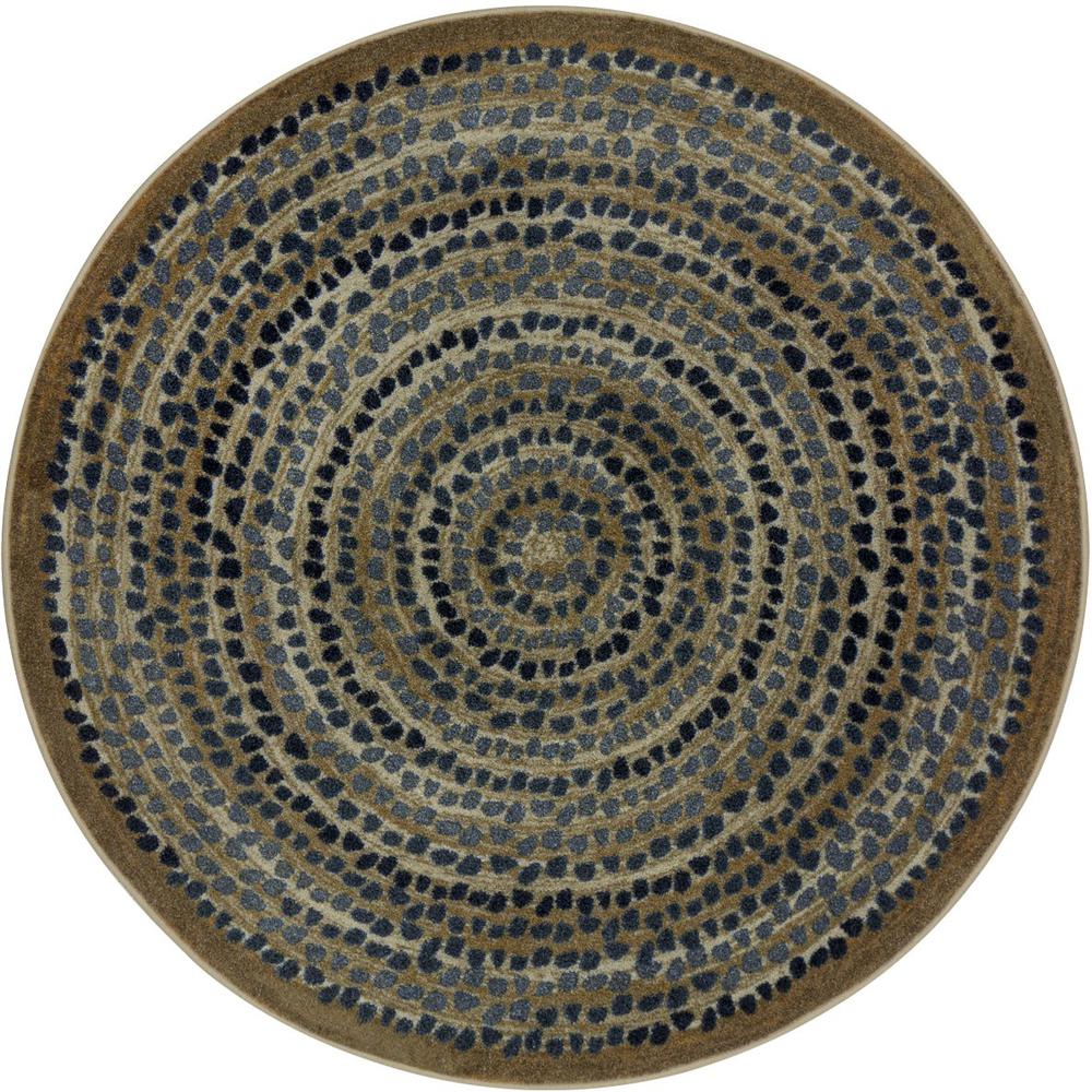 Peaceful Pebbles 5'4" Round area rug in color Slate. Picture 1