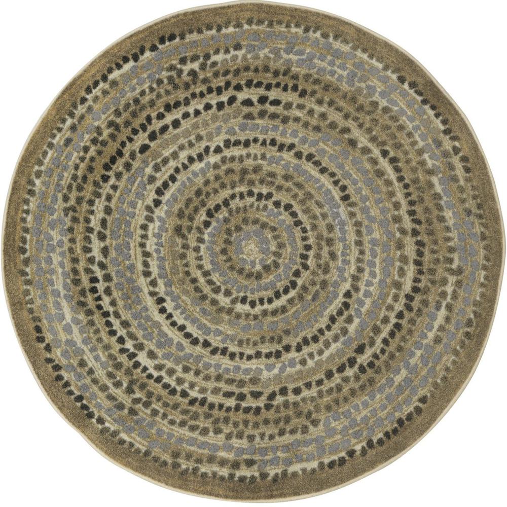 Peaceful Pebbles 5'4" Round area rug in color Stone. Picture 1
