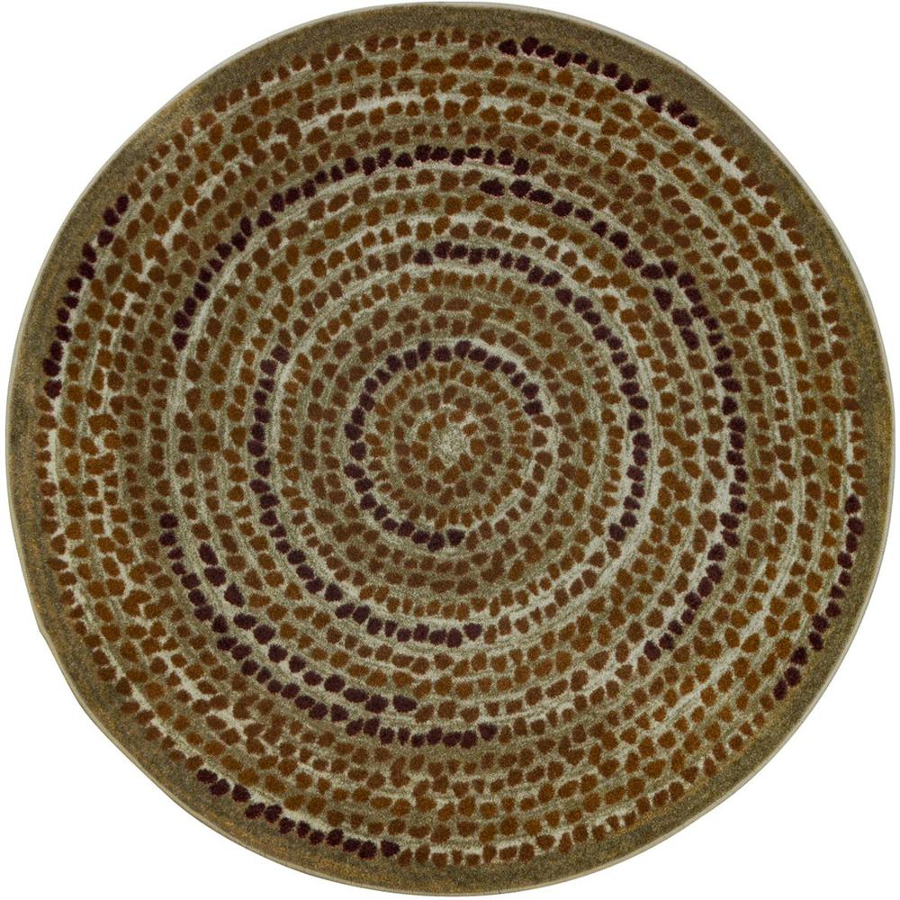 Peaceful Pebbles 5'4" Round area rug in color Terracotta. The main picture.