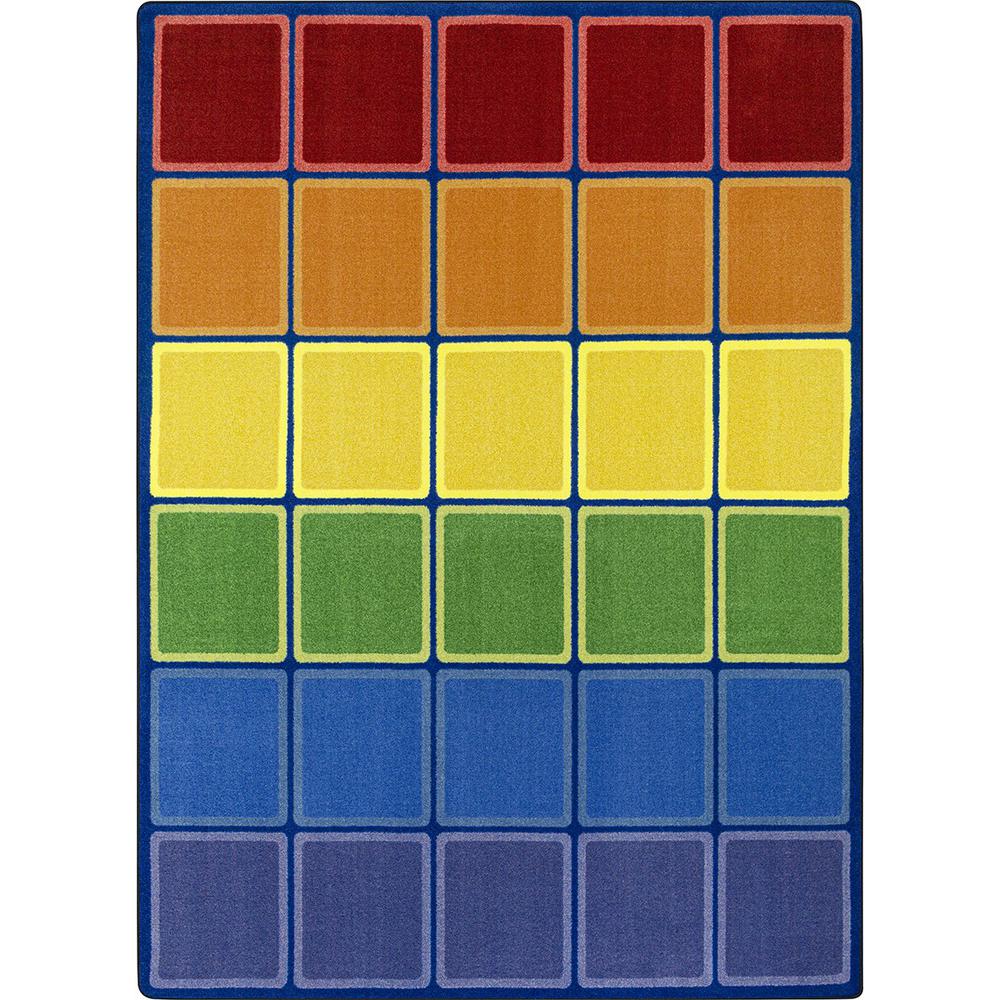 Rainbow Blocks 10'9" x 13'2" area rug in color. Picture 1