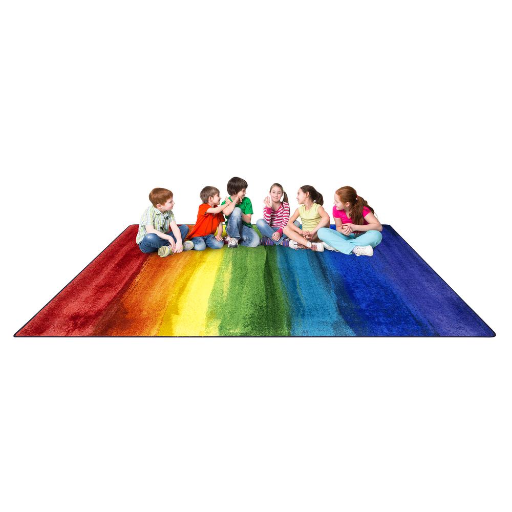 Rainbow Magic 7'8" x 10'9" area rug in color Rainbow. Picture 4