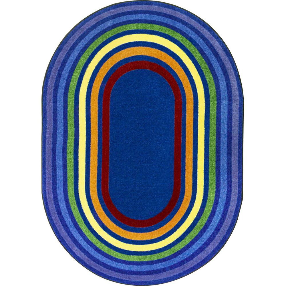 Rainbow Rings 5'4" x 7'8" Oval area rug in color Multi. The main picture.