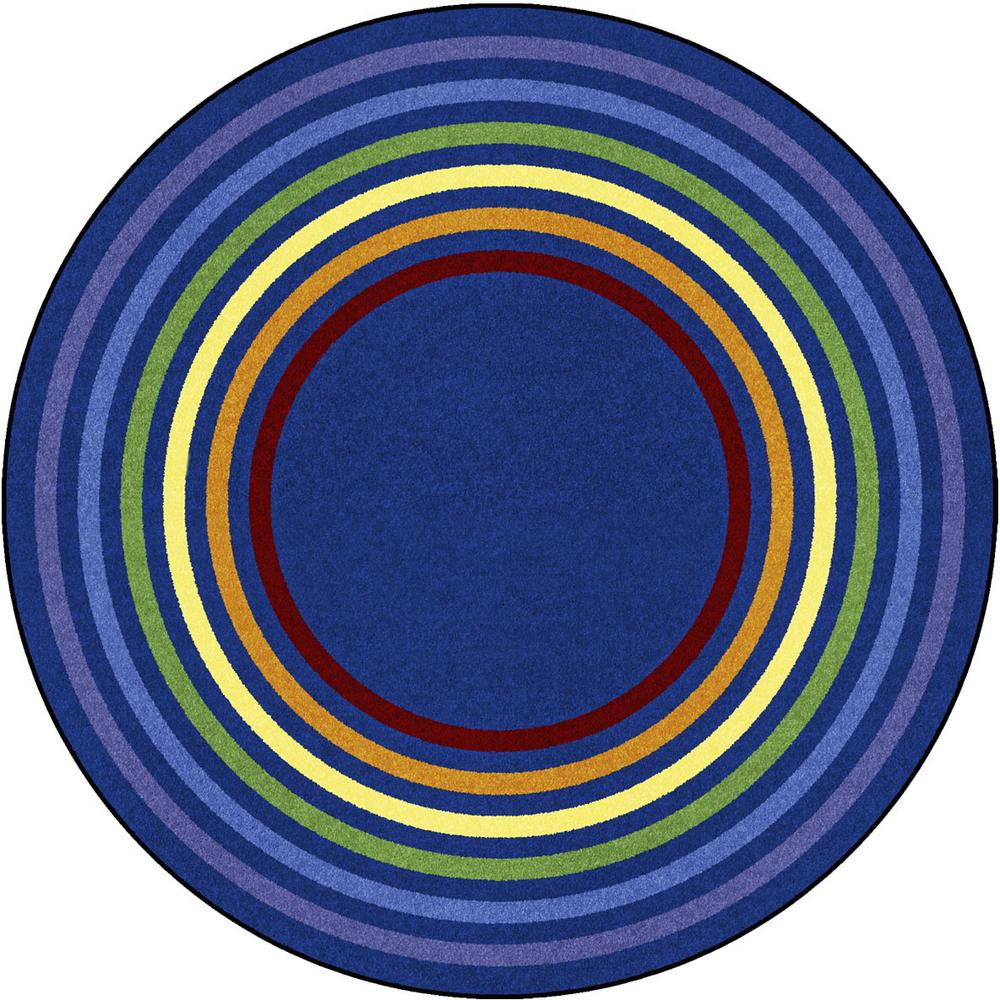 Rainbow Rings 5'4" Round area rug in color Multi. Picture 1