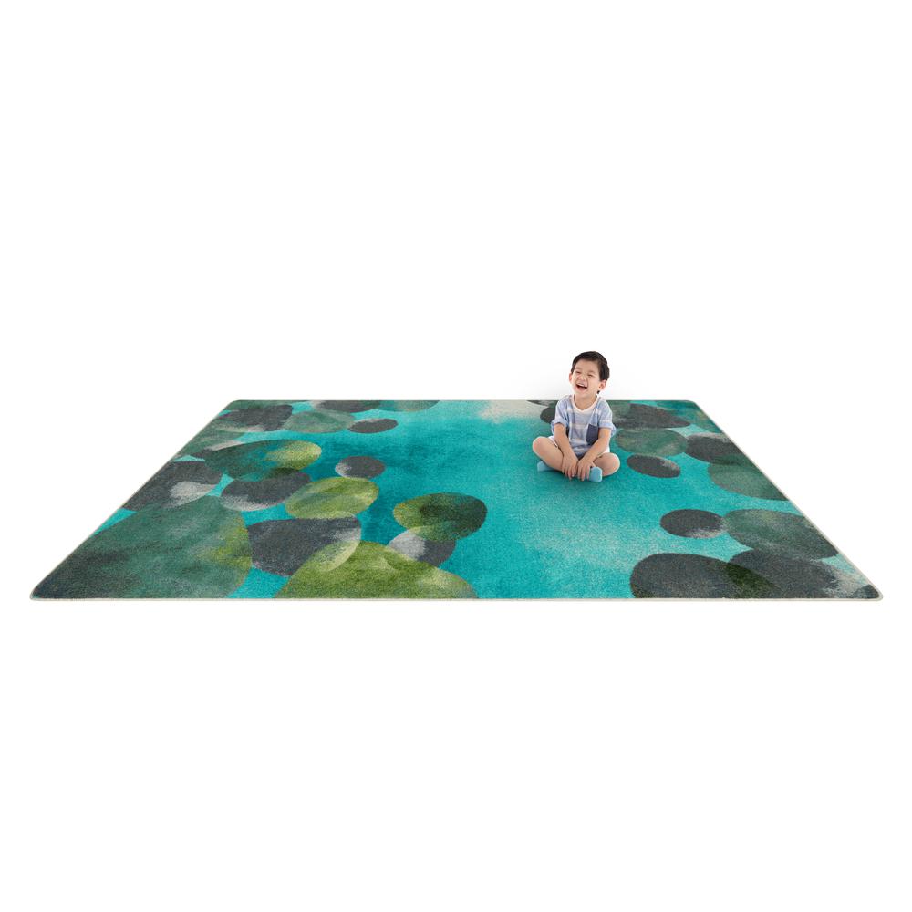 Riverstone 7'8" x 10'9" area rug in color Teal. Picture 6