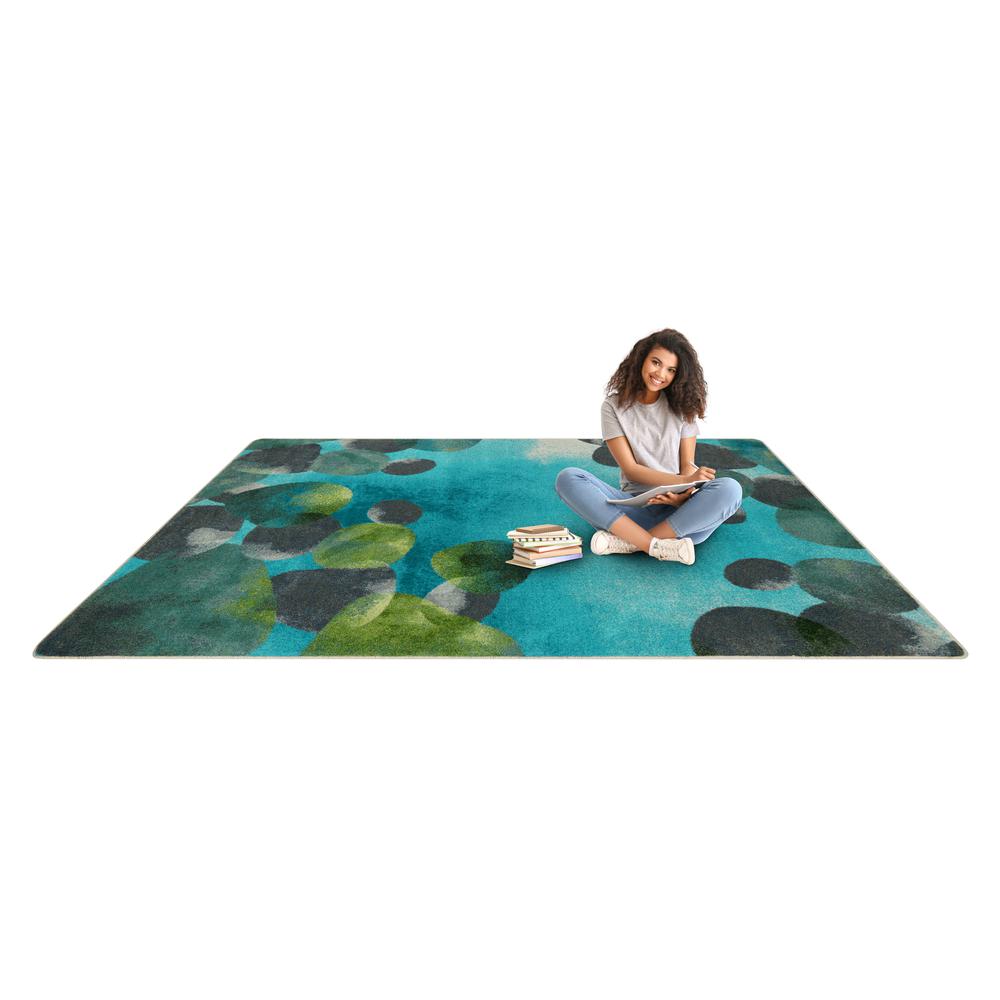Riverstone 7'8" x 10'9" area rug in color Teal. Picture 8