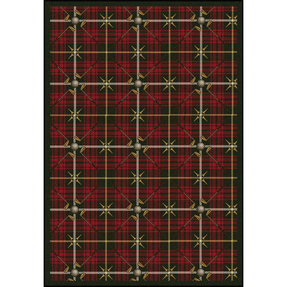 Joy Carpet Saint Andrews Tartan Green 5'4" x 7'8". Picture 1