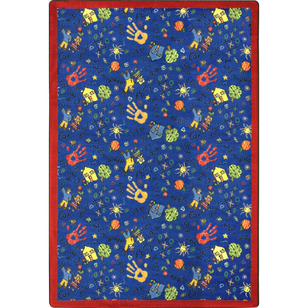 Joy Carpet Scribbles Blue 5'4" x 7'8". Picture 1