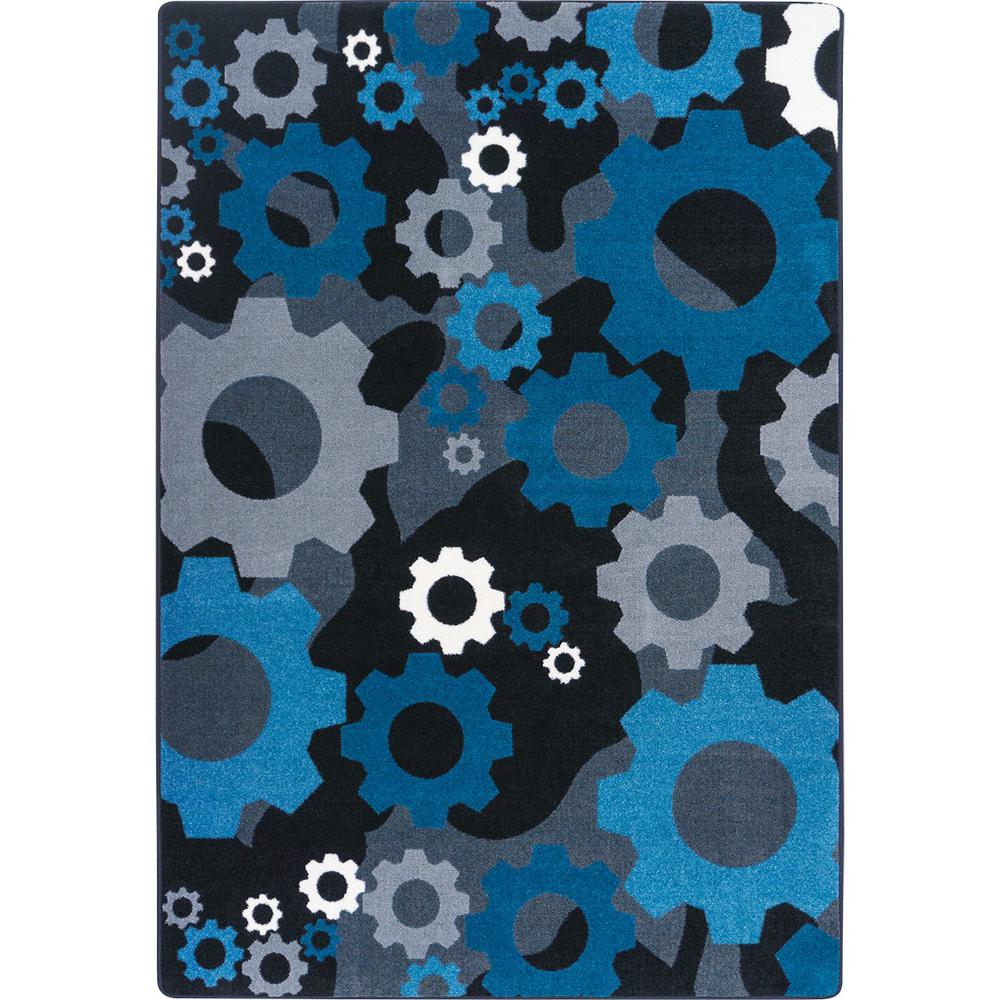 Shifting Gears 5'4" x 7'8" area rug in color Sapphire. Picture 1