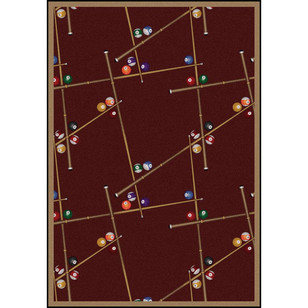 Joy Carpet Snookered Burgundy 5'4" x 7'8". Picture 1