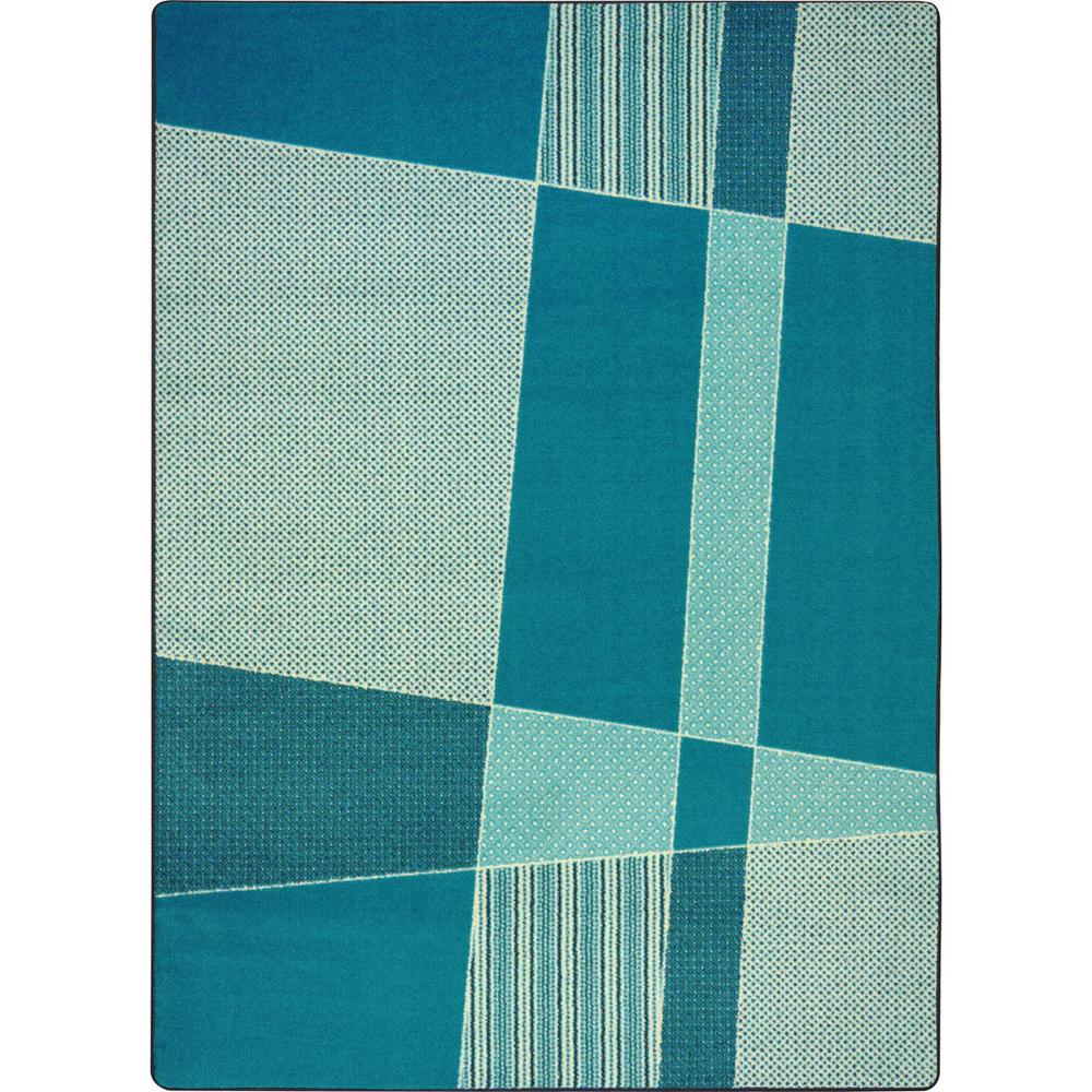 Joy Carpets Spazz 5'4" x 7'8" area rug in color Teal. Picture 1