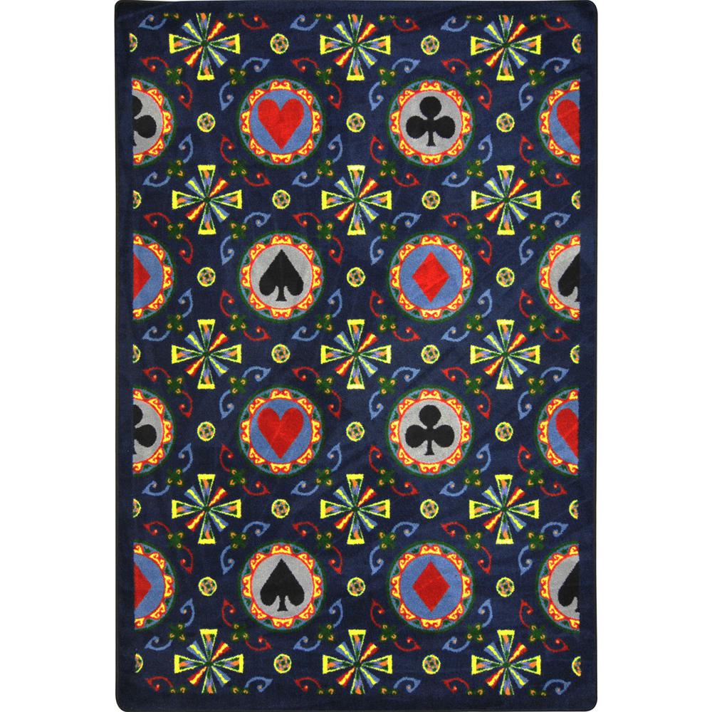 Joy Carpet Stacked Deck Navy 5'4" x 7'8". Picture 1