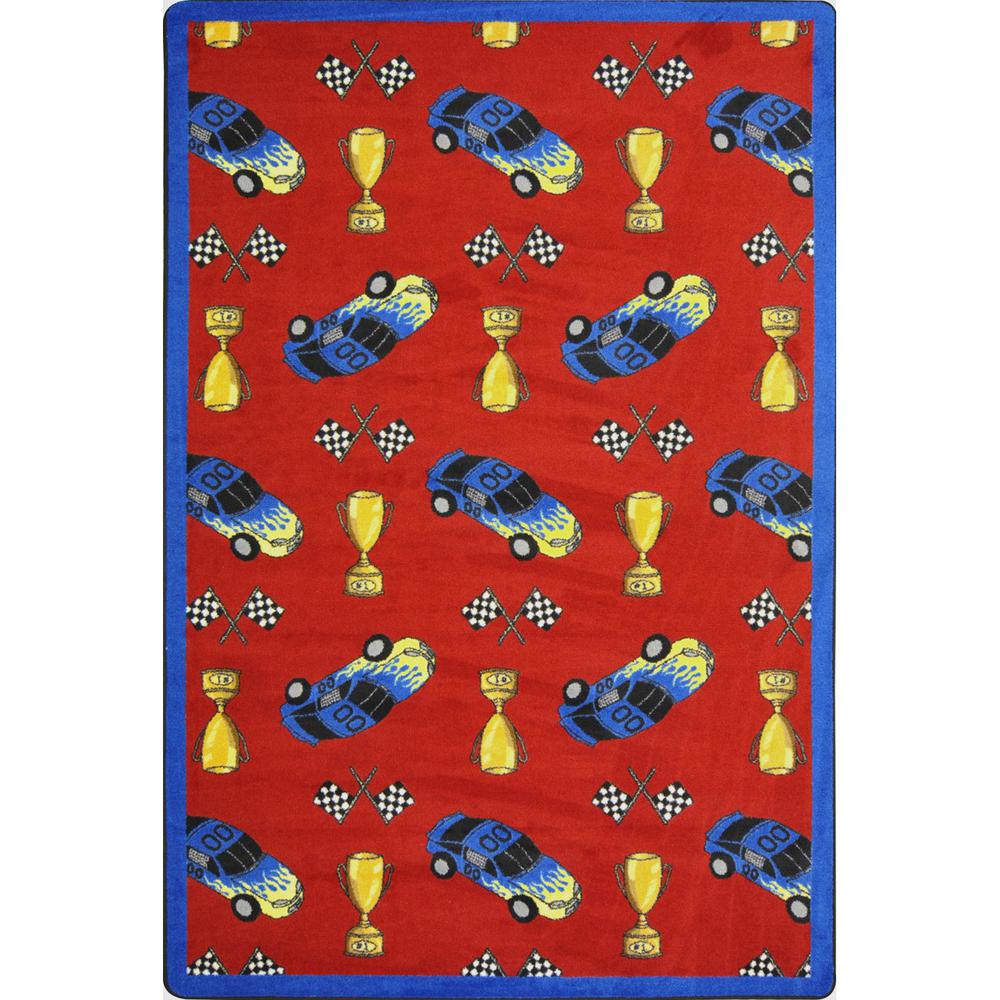 Joy Carpet Start Your Engines Red 7'8" x 10'9". Picture 1