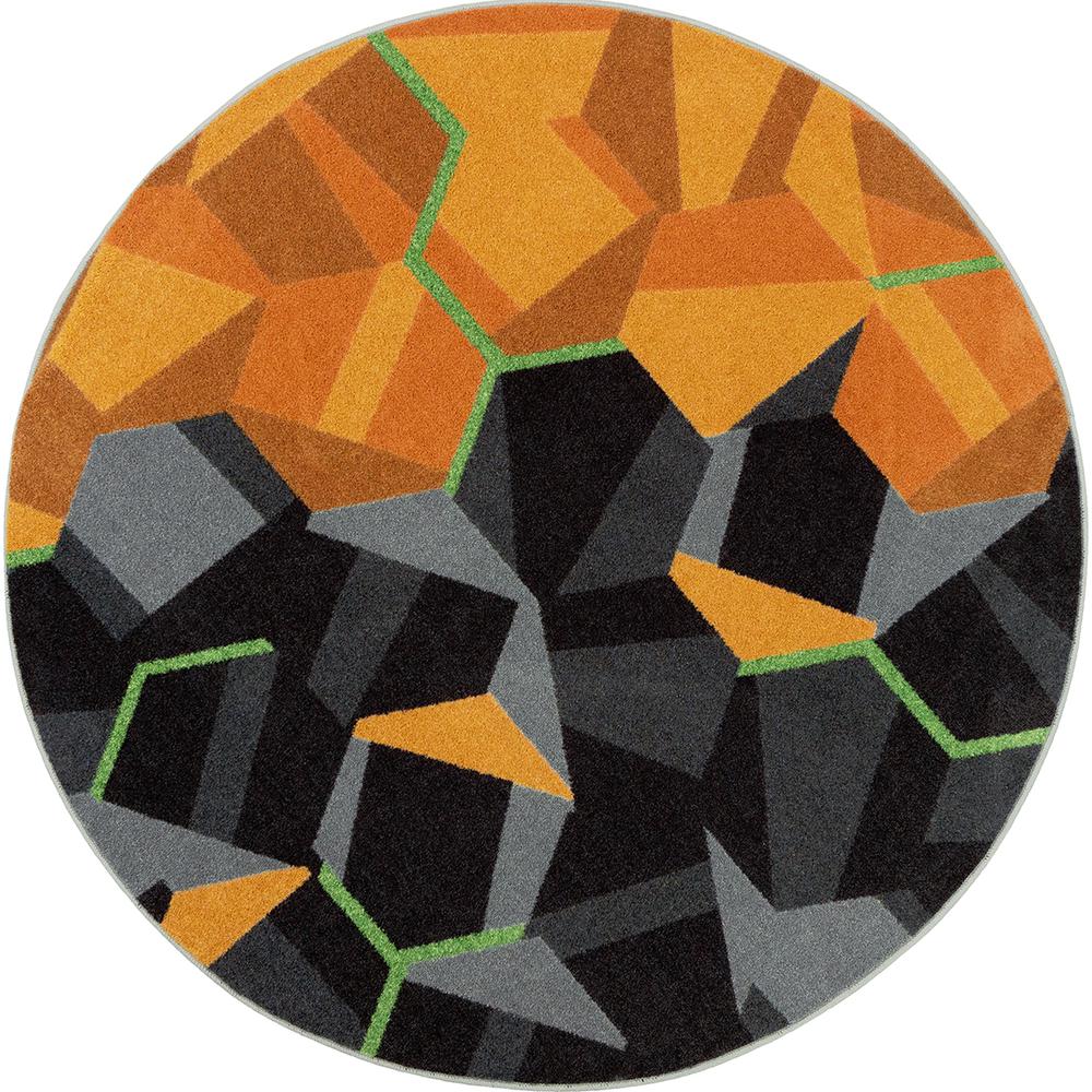 Stealth 5'4" Round area rug in color Tangerine. Picture 1