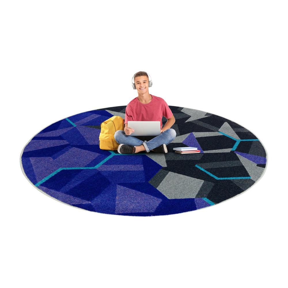 Stealth 5'4" Round area rug in color Violet. Picture 2