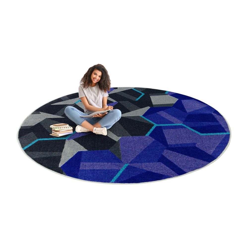 Stealth 5'4" Round area rug in color Violet. Picture 3